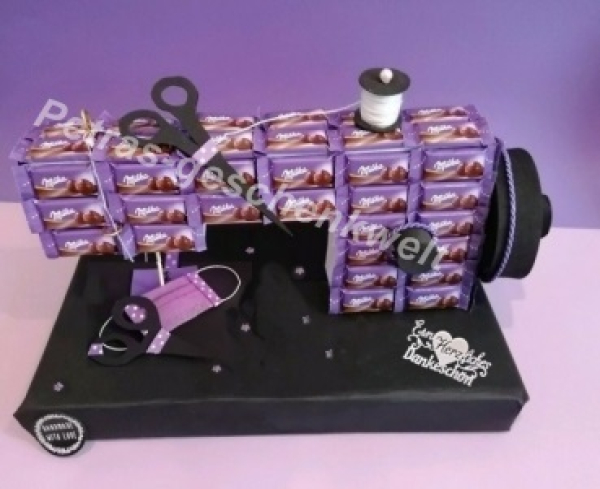 Schokoladen Nähmaschine zum Geburtstag